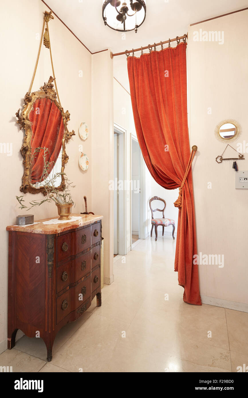 Hallway, corridor room in old apartment Stock Photo