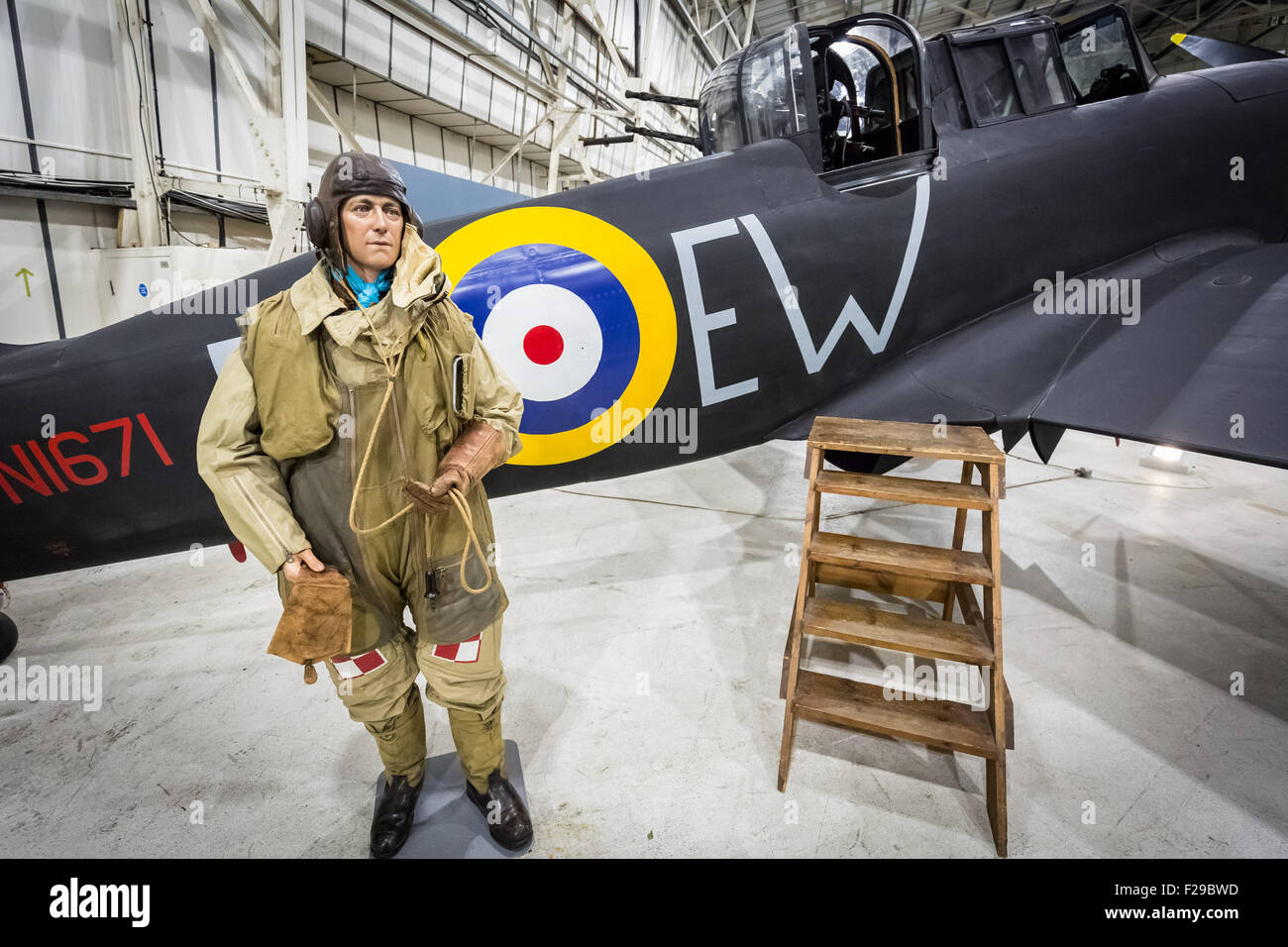 London, UK. 14th September, 2015. Boulton Paul Defiant two-seat turret fighter. The RAF Museum ‘Our Finest Hour’ aircraft display evening in commemoration of the 75th anniversary of the Battle of Britain Credit:  Guy Corbishley/Alamy Live News Stock Photo