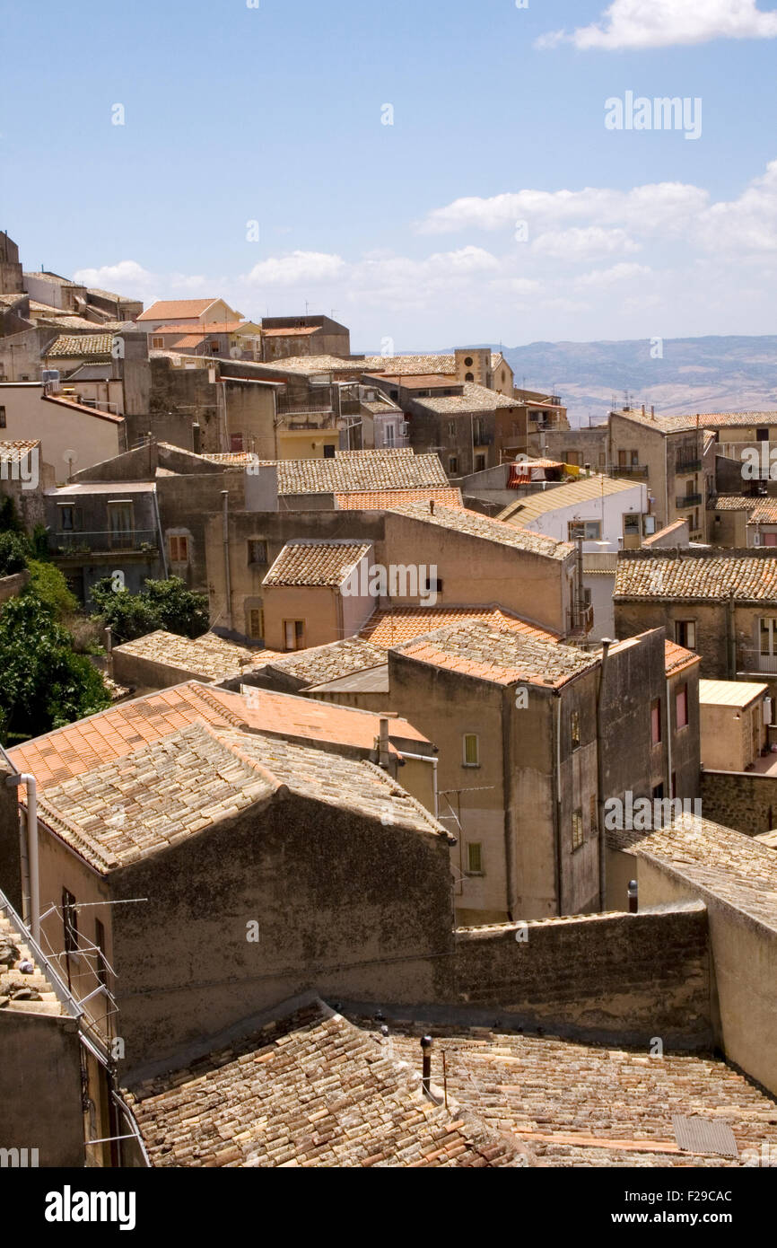 View of Assoro Roofs, Italy Stock Photo - Alamy