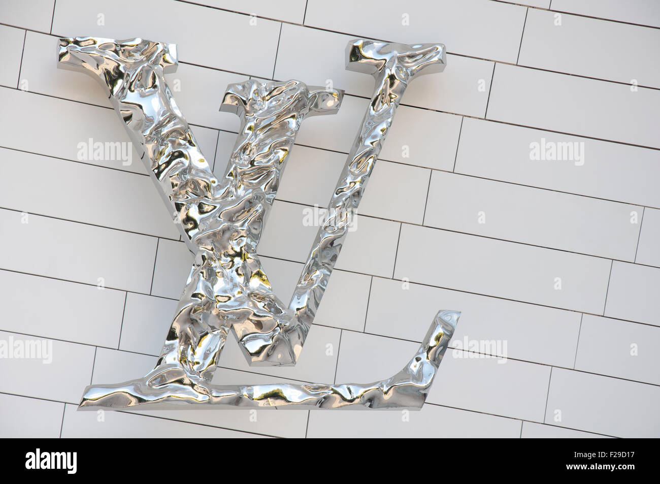 The LV logo. The Fondation Louis Vuitton building. A new cultural centre  for modern Art and creativity in Paris. By Frank Gehry. France Stock Photo  - Alamy