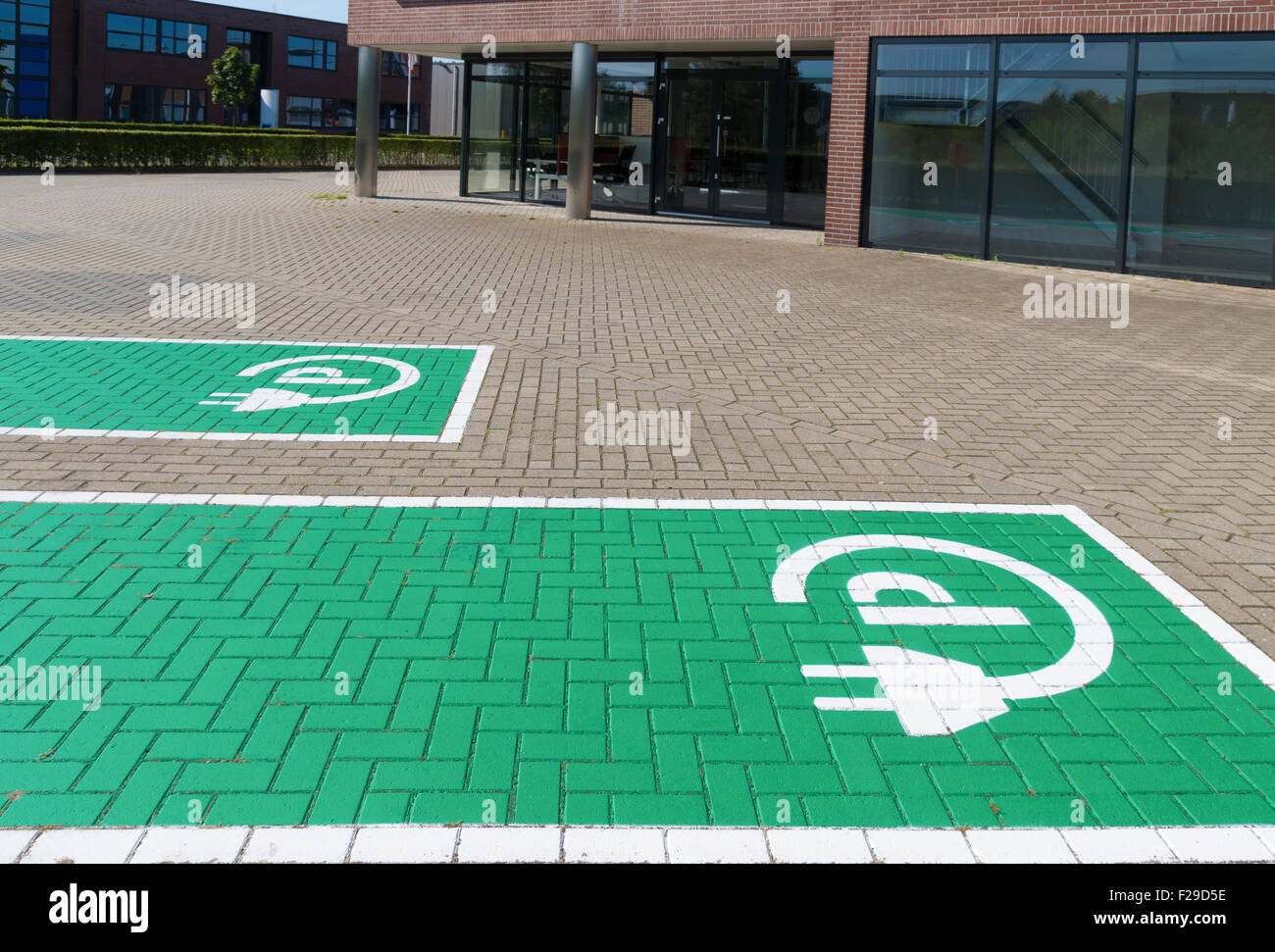 parking place and charging station for electric cars Stock Photo