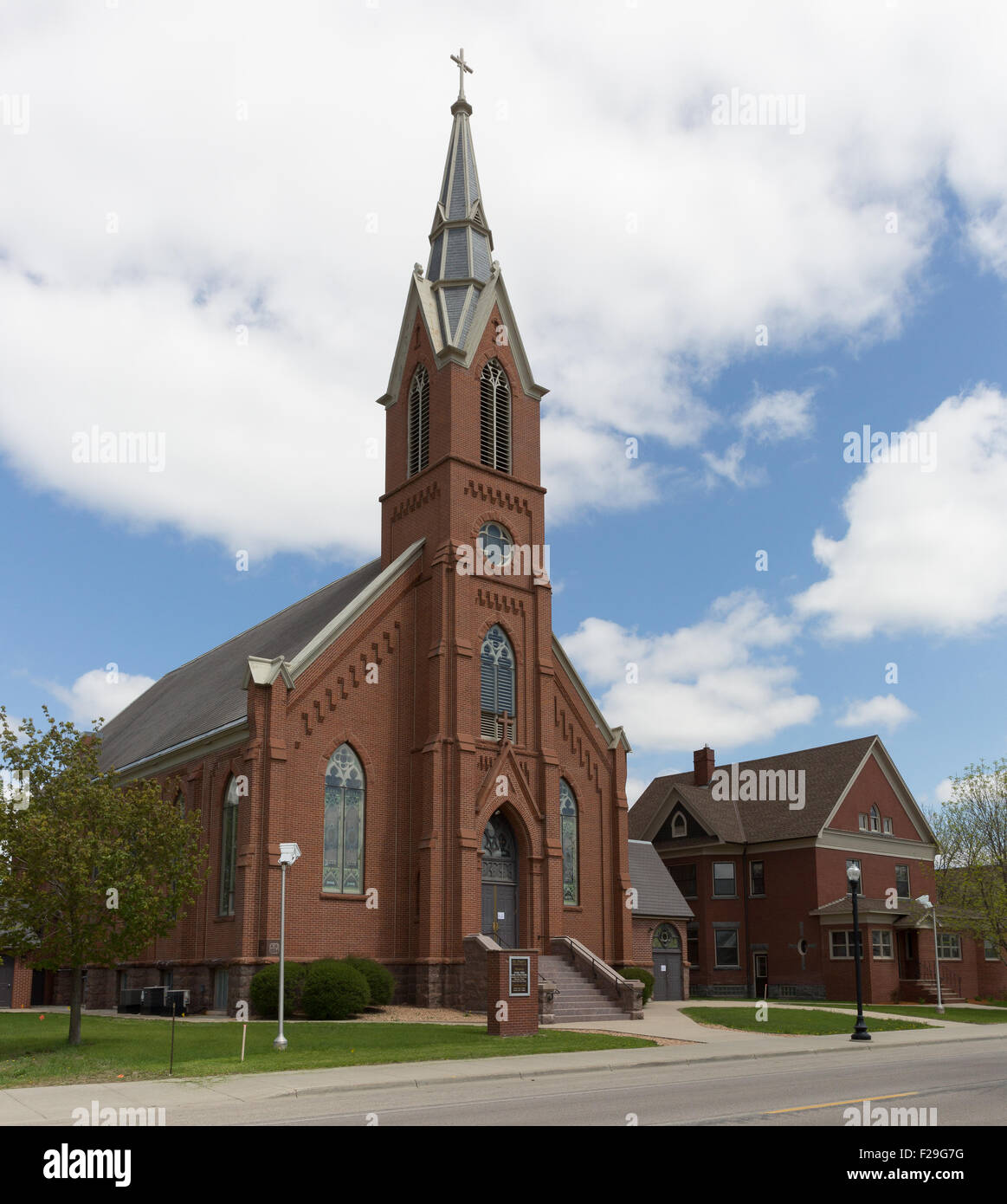 1904 St. Paul's Catholic Church in Sauk Centre, Minnesota Stock Photo