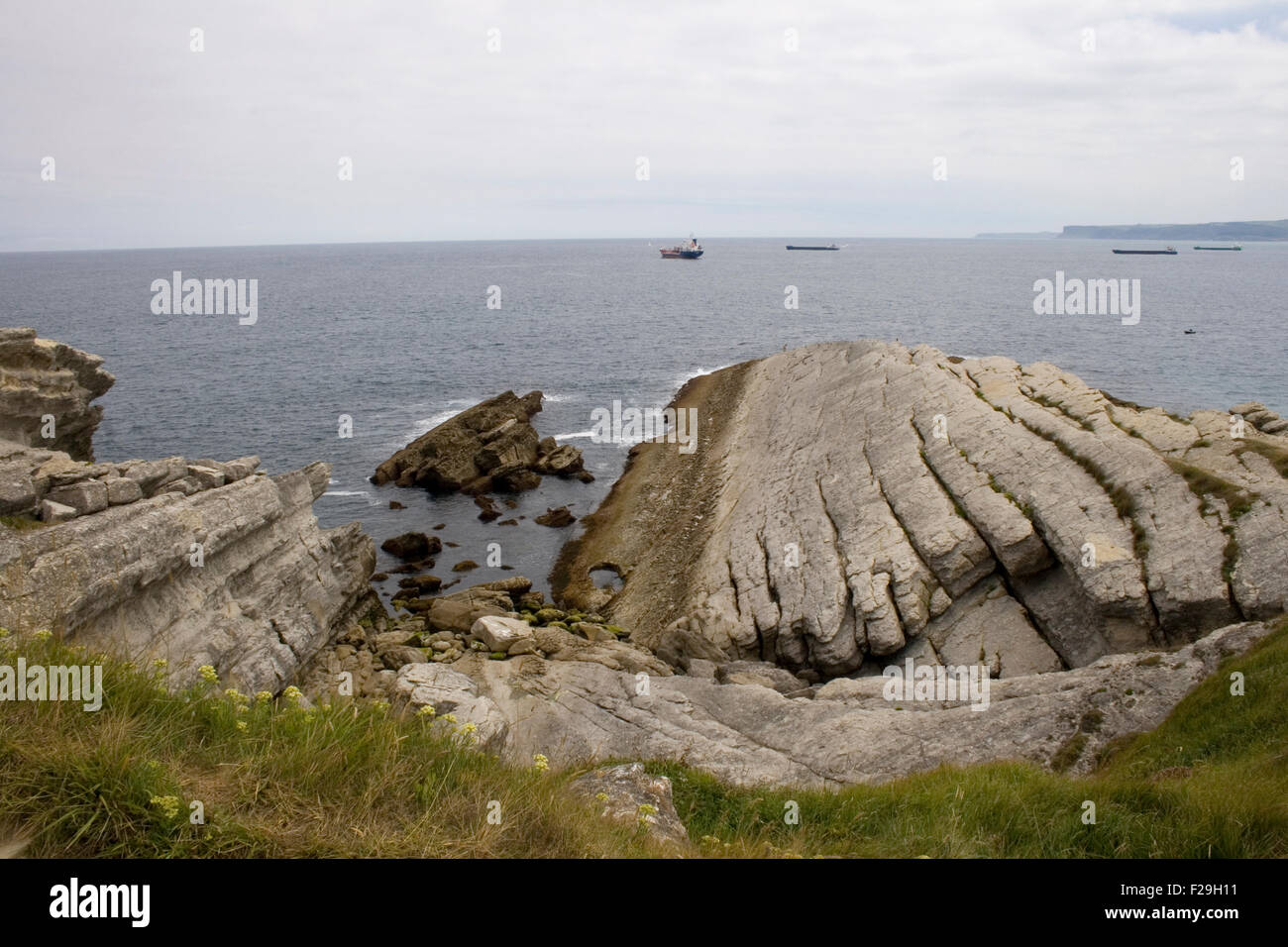Santander sea, Cliff in the Cantabrian Sea Stock Photo