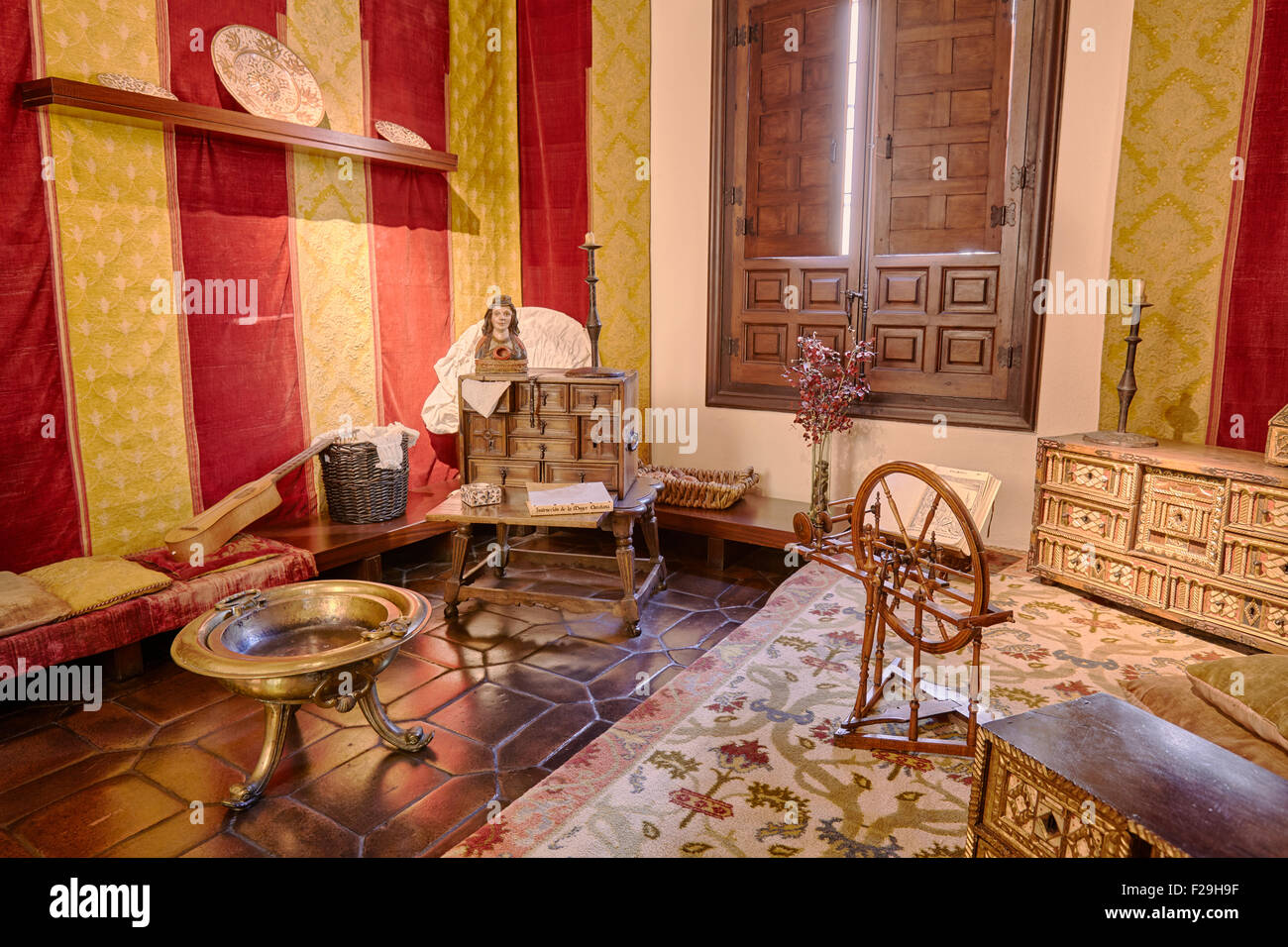 LadiesÕ drawing room. Cervantes Birthplace Museum, Alcala de Henares. Community of Madrid, Spain. Stock Photo