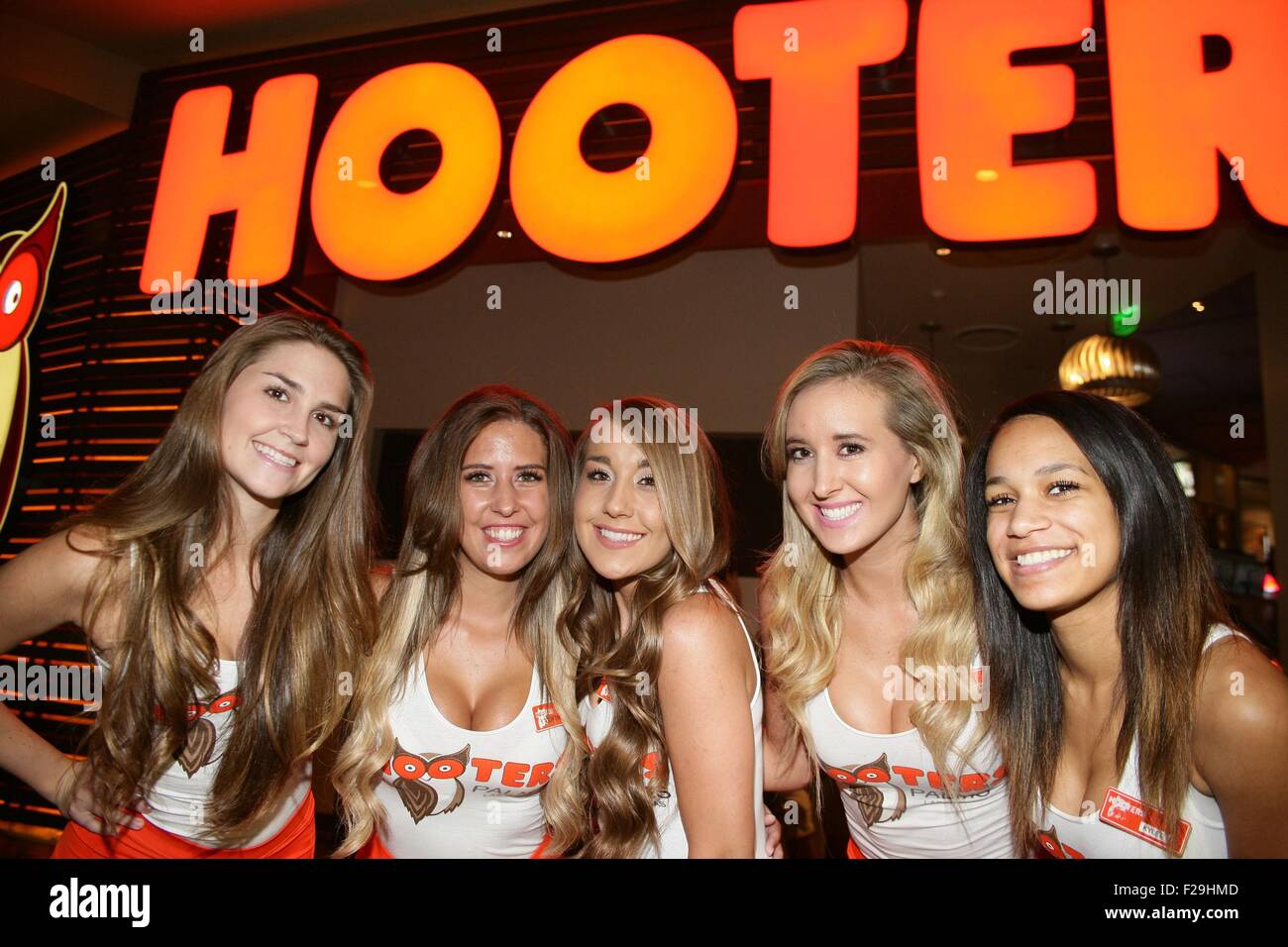 Las Vegas, NV, USA. 14th Sep, 2015. Hooters Girls at arrivals for World