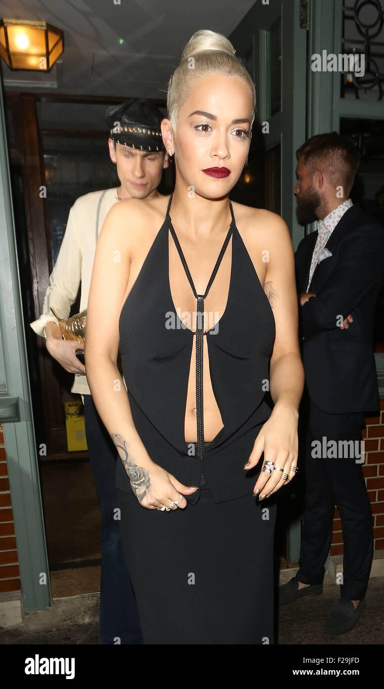 Sony Music Productions Summer Party at the Ivy restaurant in Chelsea  Featuring: Rita Ora Where: London, United Kingdom When: 14 Jul 2015 Stock Photo