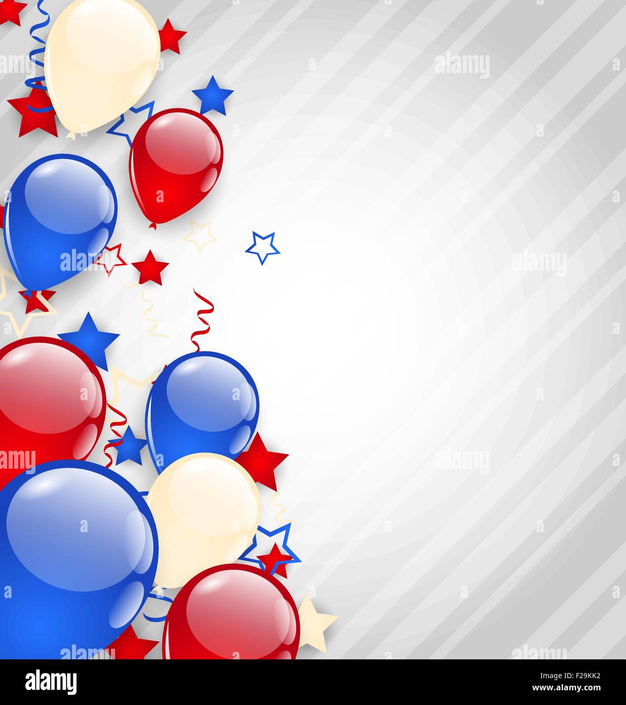 American background with colorful balloons for 4th of July Stock Vector