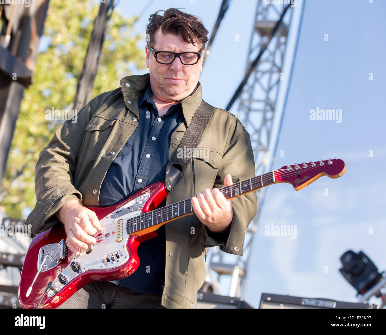 Chicago, Illinois, USA. 12th Sep, 2015. Guitarist WILL SERGEANT of Echo &  the Bunnymen performs live