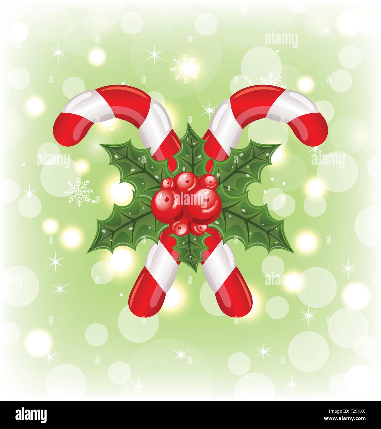 Christmas sweet canes with holly berry Stock Vector Image & Art Alamy