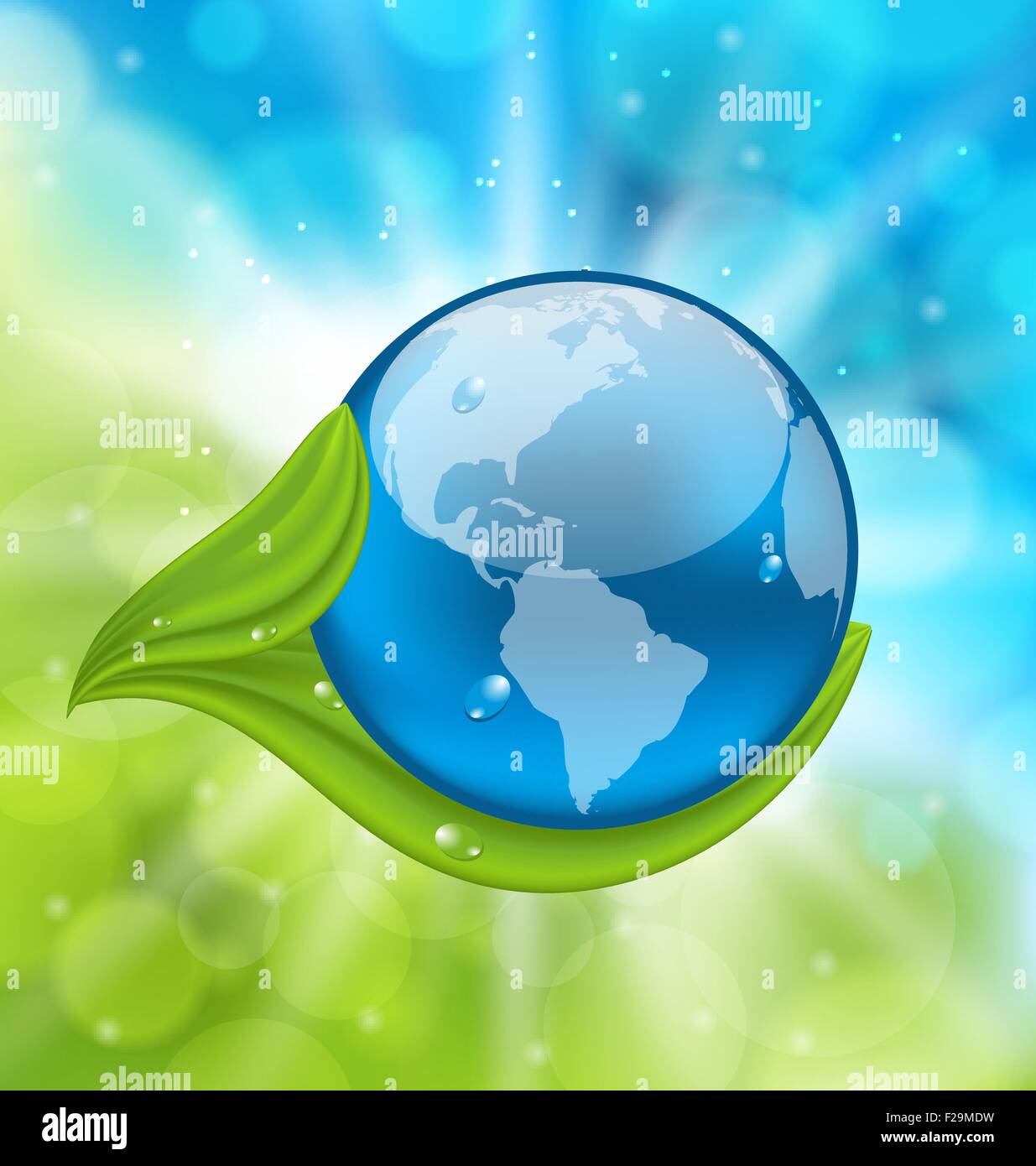 Planet Earth with green leaves Stock Vector Image & Art - Alamy
