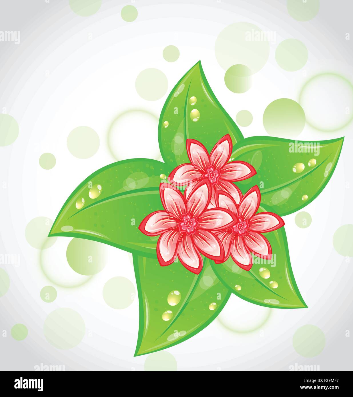 Spring background with flowers and leaves Stock Vector Image & Art - Alamy