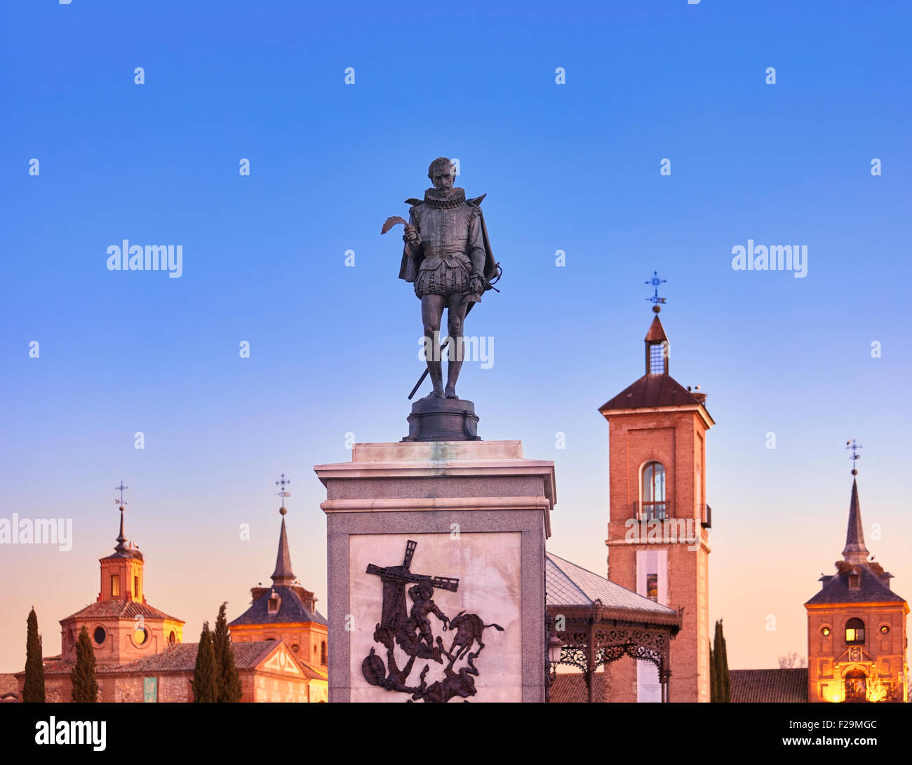 Cervantes square. Alcala de Henares, Community of Madrid, Spain. Stock Photo