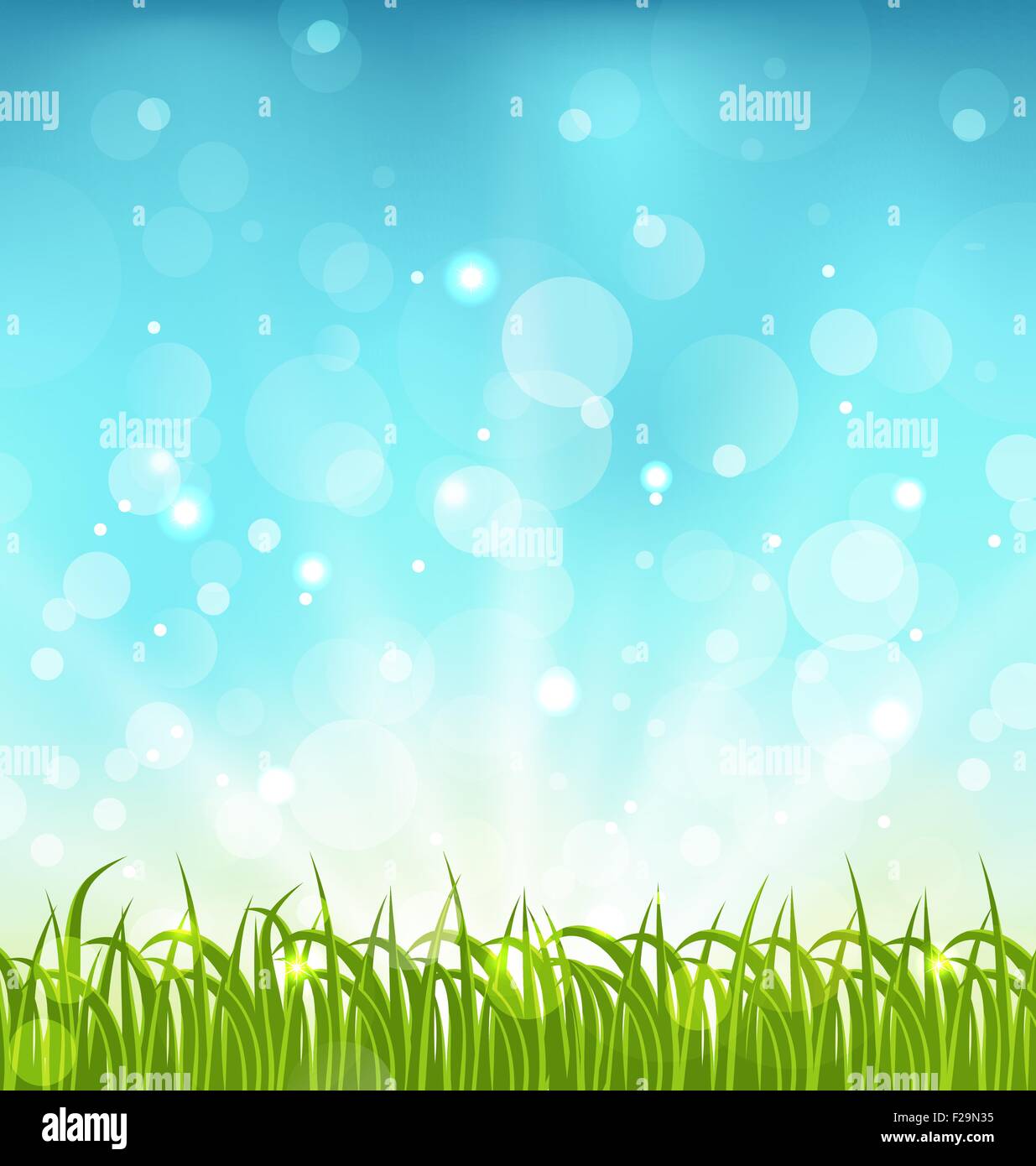 Spring grass sun beam background Stock Vector Images - Alamy
