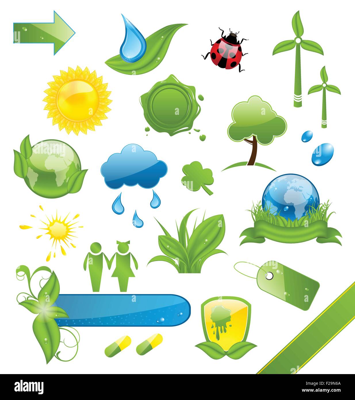 Set of green ecology icons Stock Vector Image & Art - Alamy