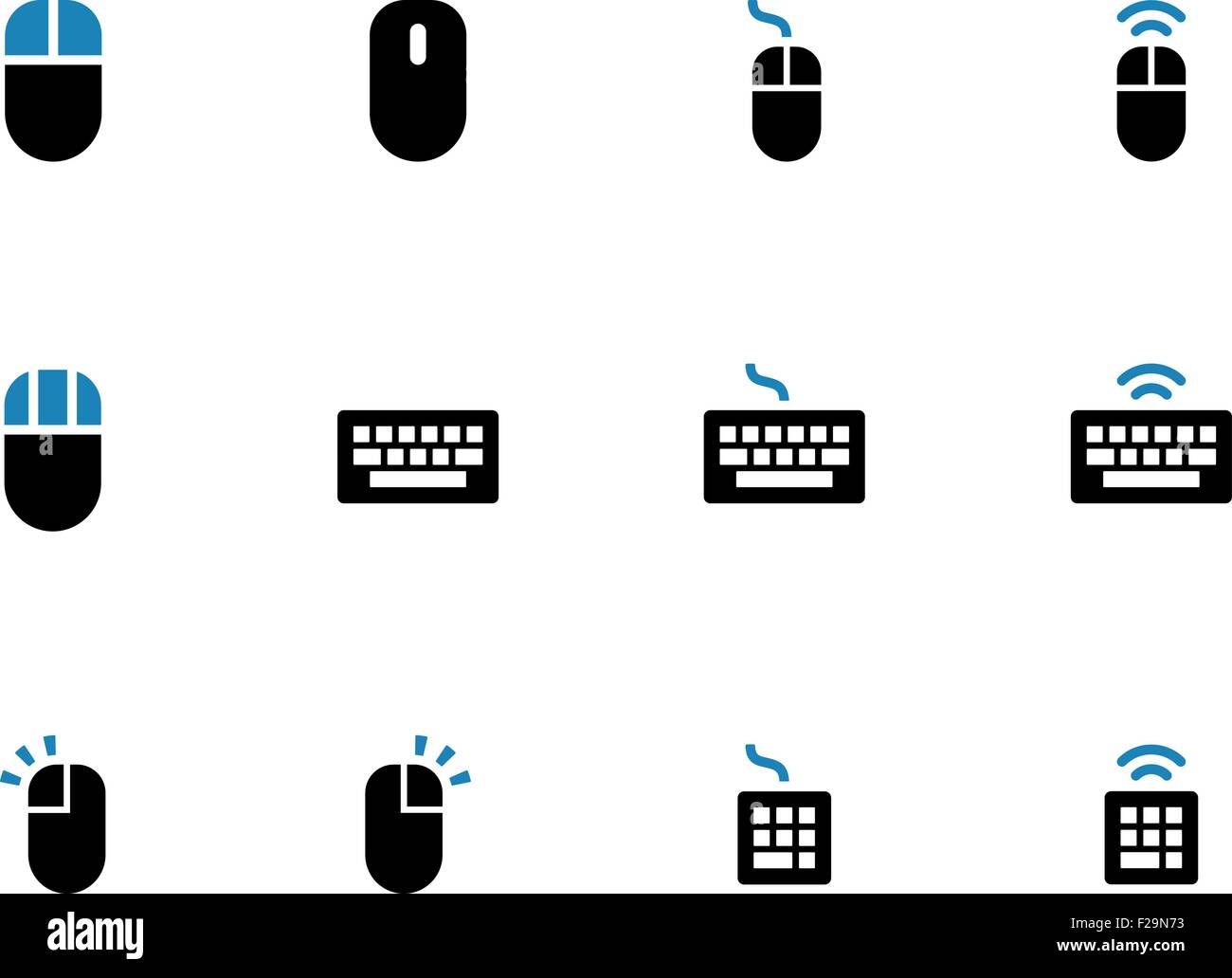 Keyboard and mouse duotone icons on white background Stock Vector Image ...