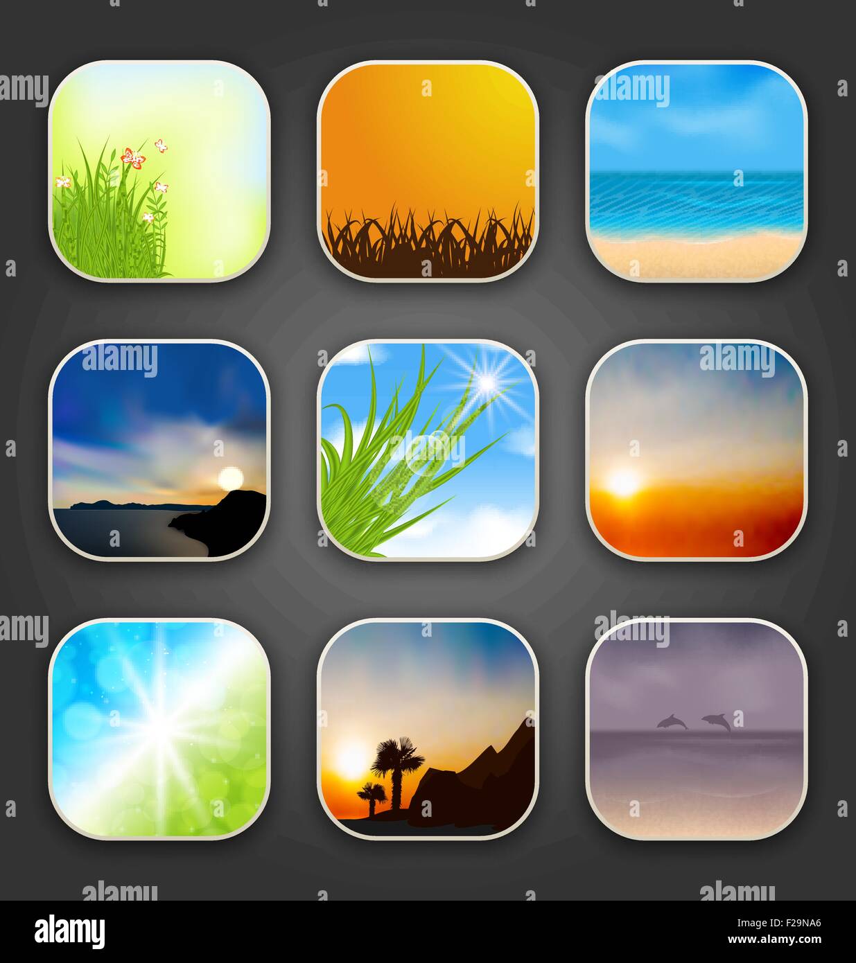 Natural landscapes for the app icons Stock Vector Image & Art - Alamy