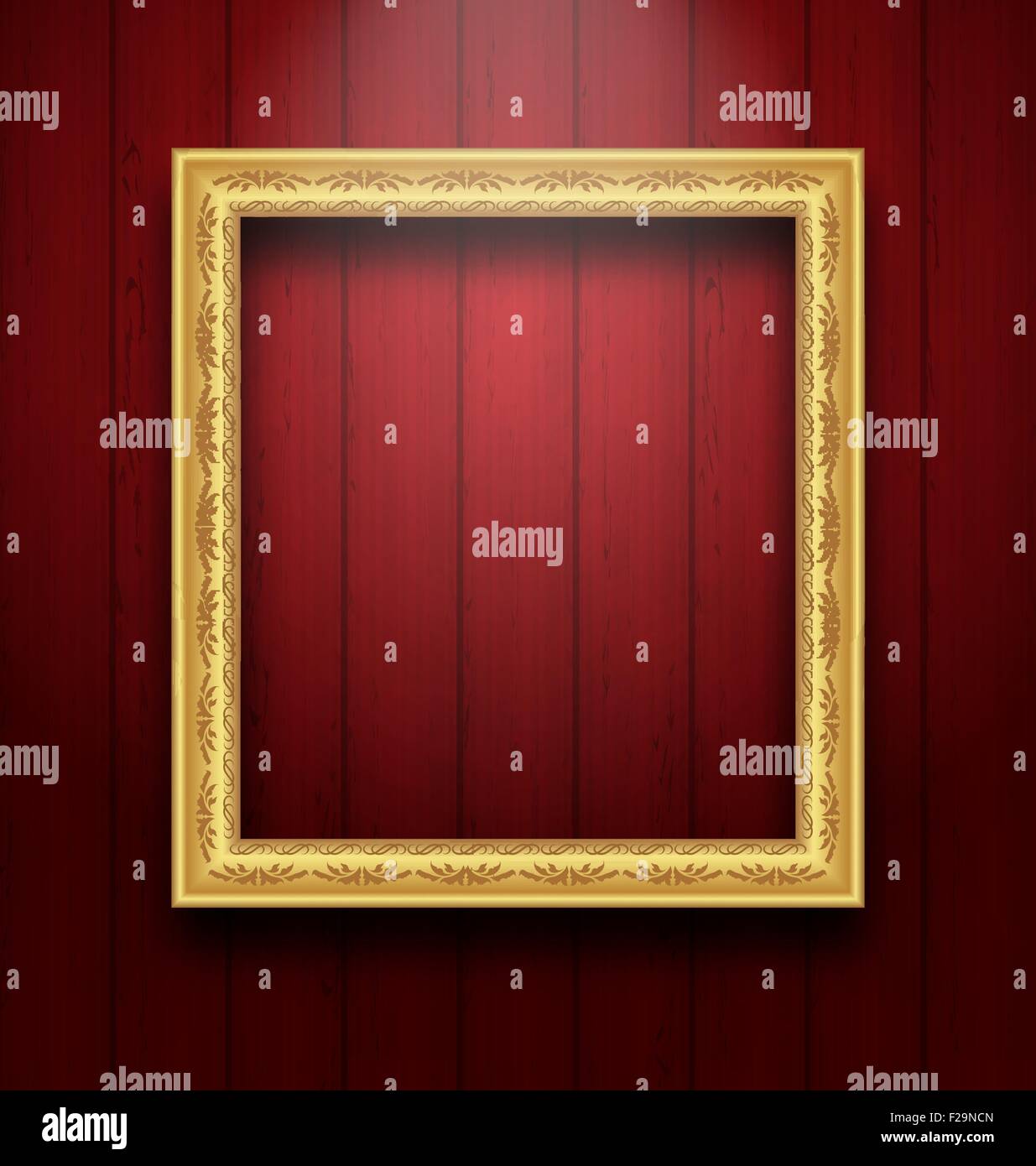 Vintage picture frame on wooden wall Stock Vector Image & Art - Alamy