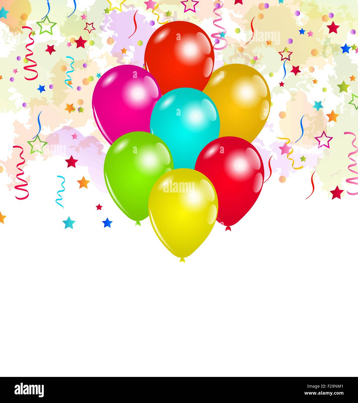 Set colorful balloons and confetti for your party Stock Vector Image ...