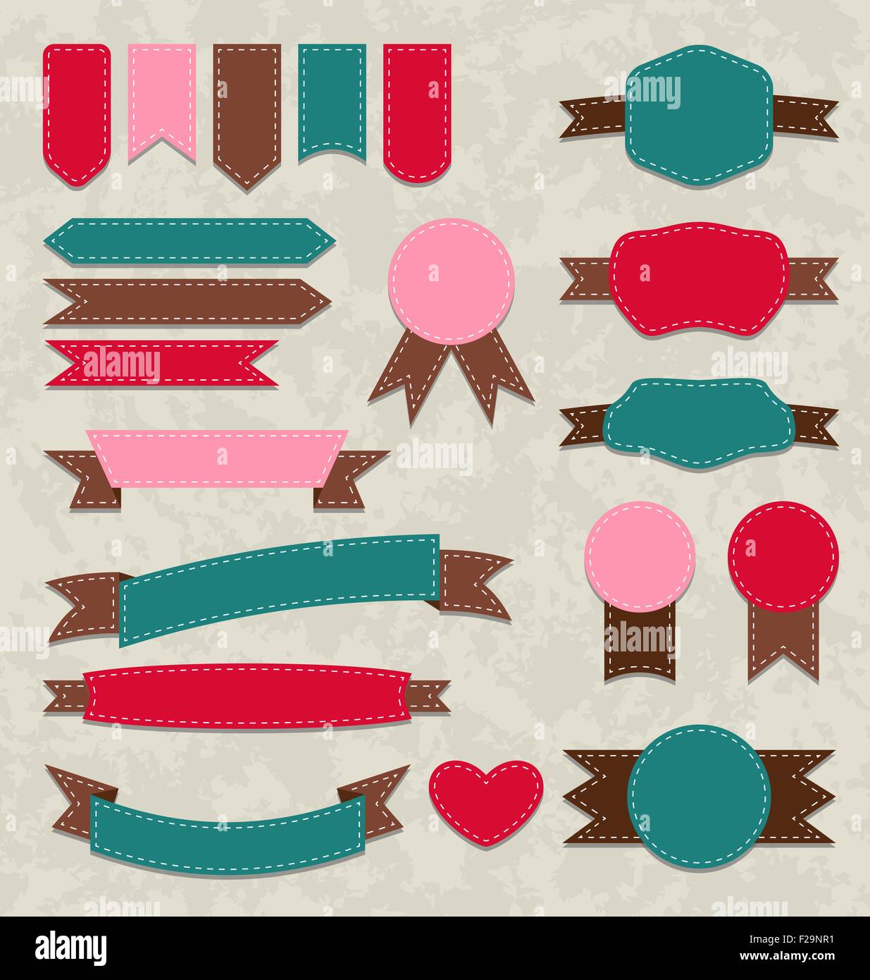 Set retro ribbons, vintage labels, emblems Stock Vector Image & Art - Alamy
