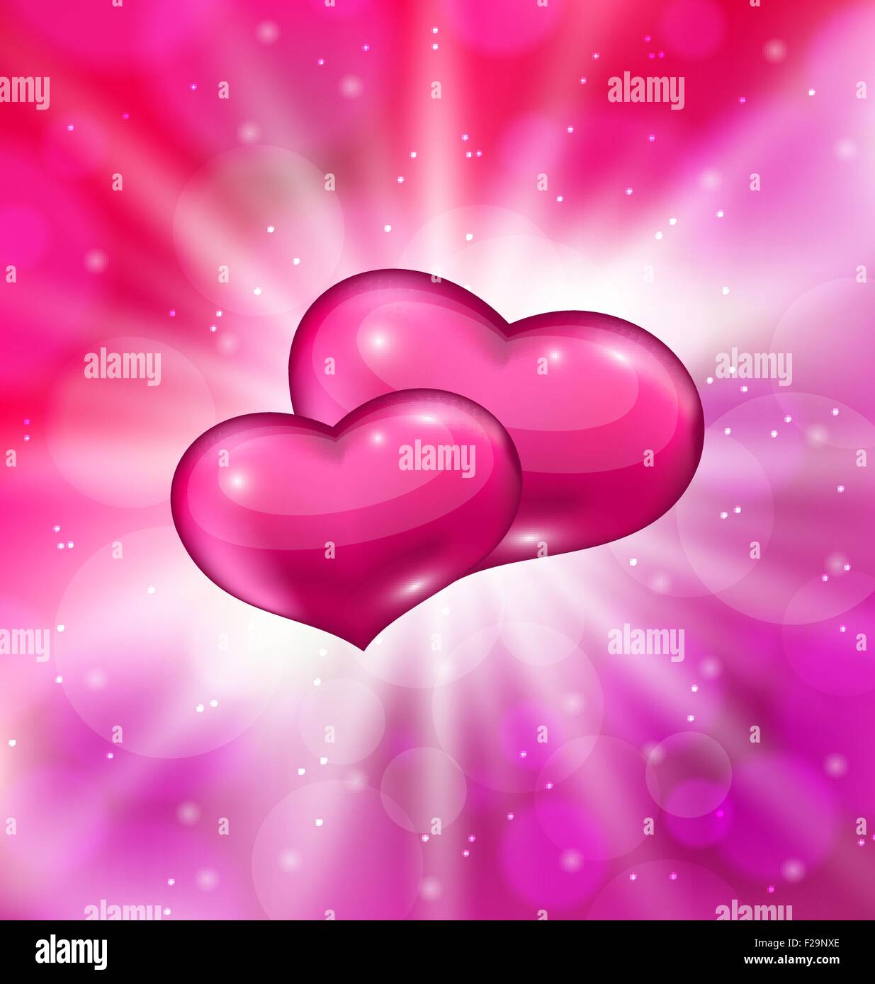 Shimmering background with beautiful hearts for Valentine day Stock ...
