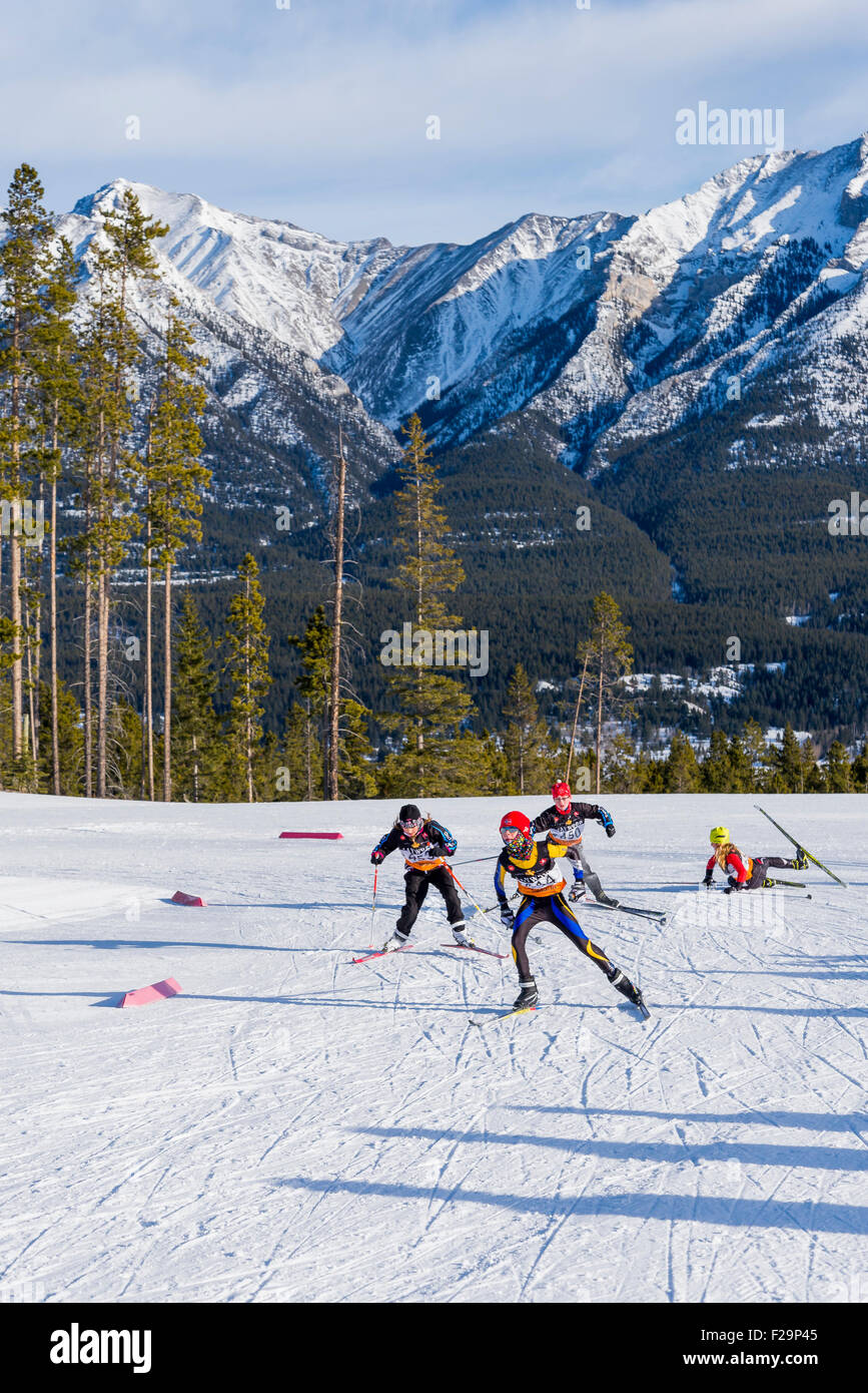 Ski race at Canmore Nordic Centre Provincial Park, Canmore, Alberta