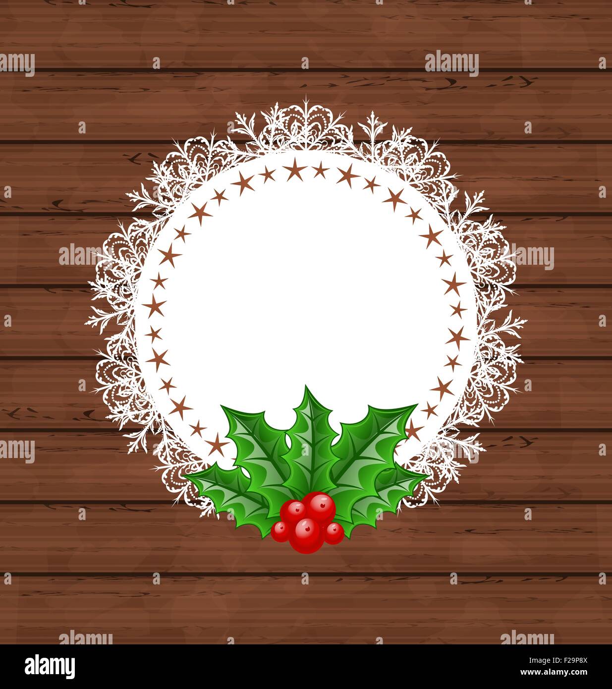 Christmas greeting card with holly berry Stock Vector Image & Art - Alamy