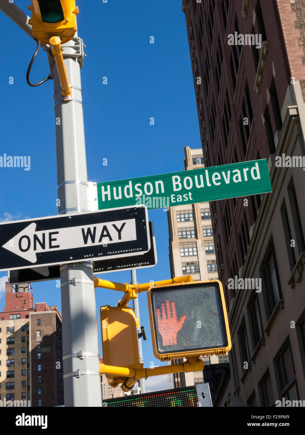 Hudson Boulevard East Street Sign, NYC Stock Photo Alamy