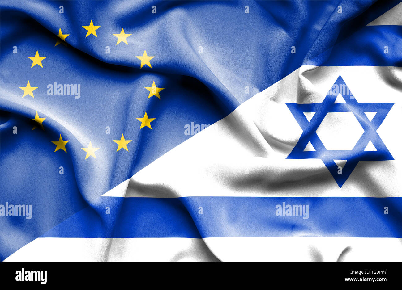 Waving flag of Israel and Stock Photo - Alamy