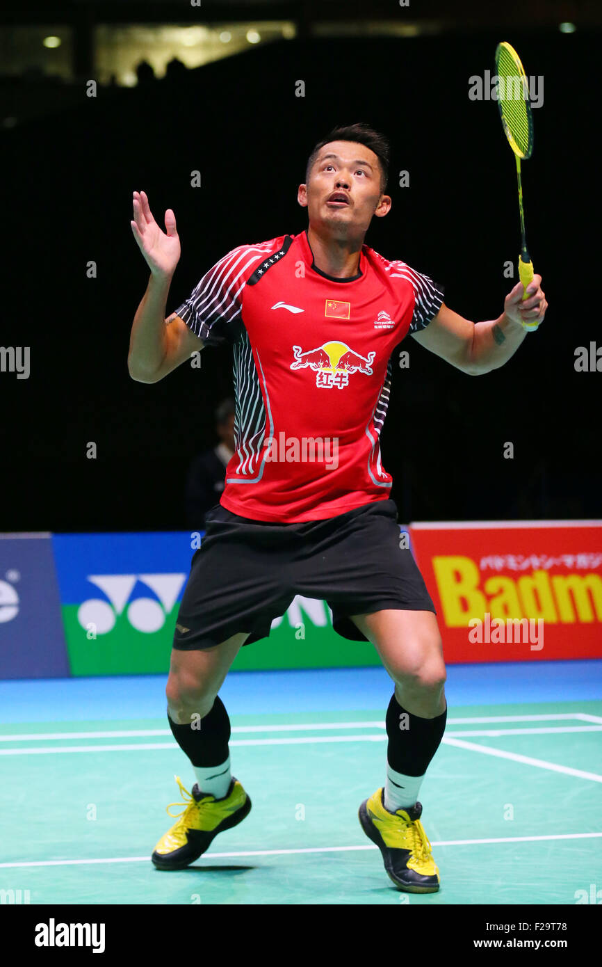 Tokyo Metropolitan Gymnasium, Tokyo, Japan. 13th Sep, 2015. Lin Dan (CHN), SEPTEMBER 13, 2015 - Badminton : Yonex Open Japan 2015 Men's Singles Final at Tokyo Metropolitan Gymnasium, Tokyo, Japan. © YUTAKA/AFLO SPORT/Alamy Live News Stock Photo