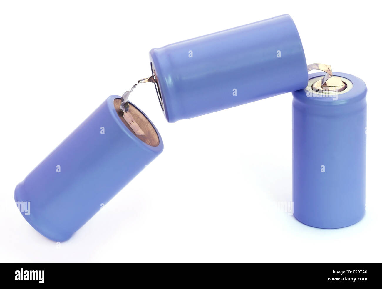 Batteries over white background Stock Photo Alamy