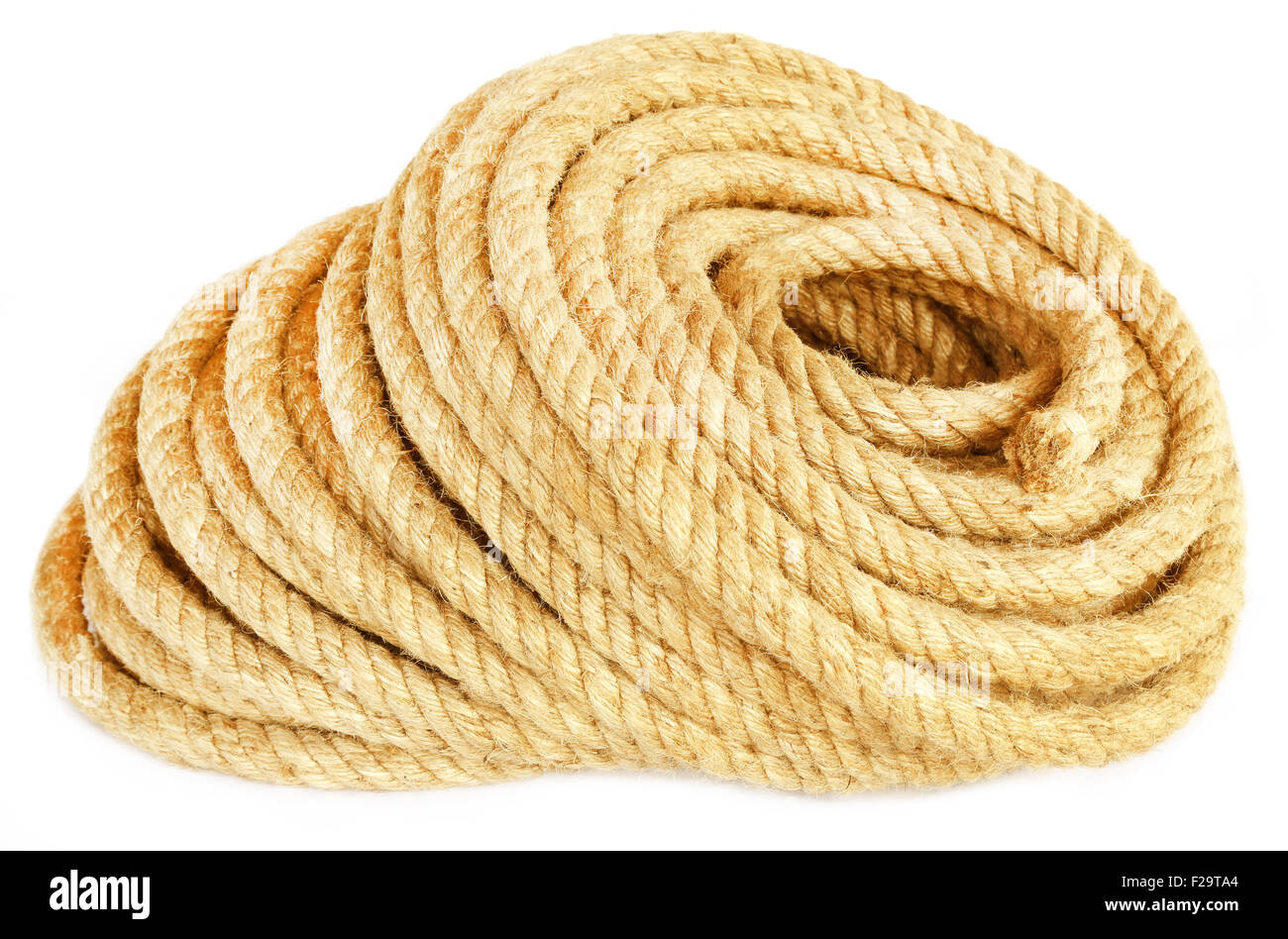Rope roll over white background Stock Photo