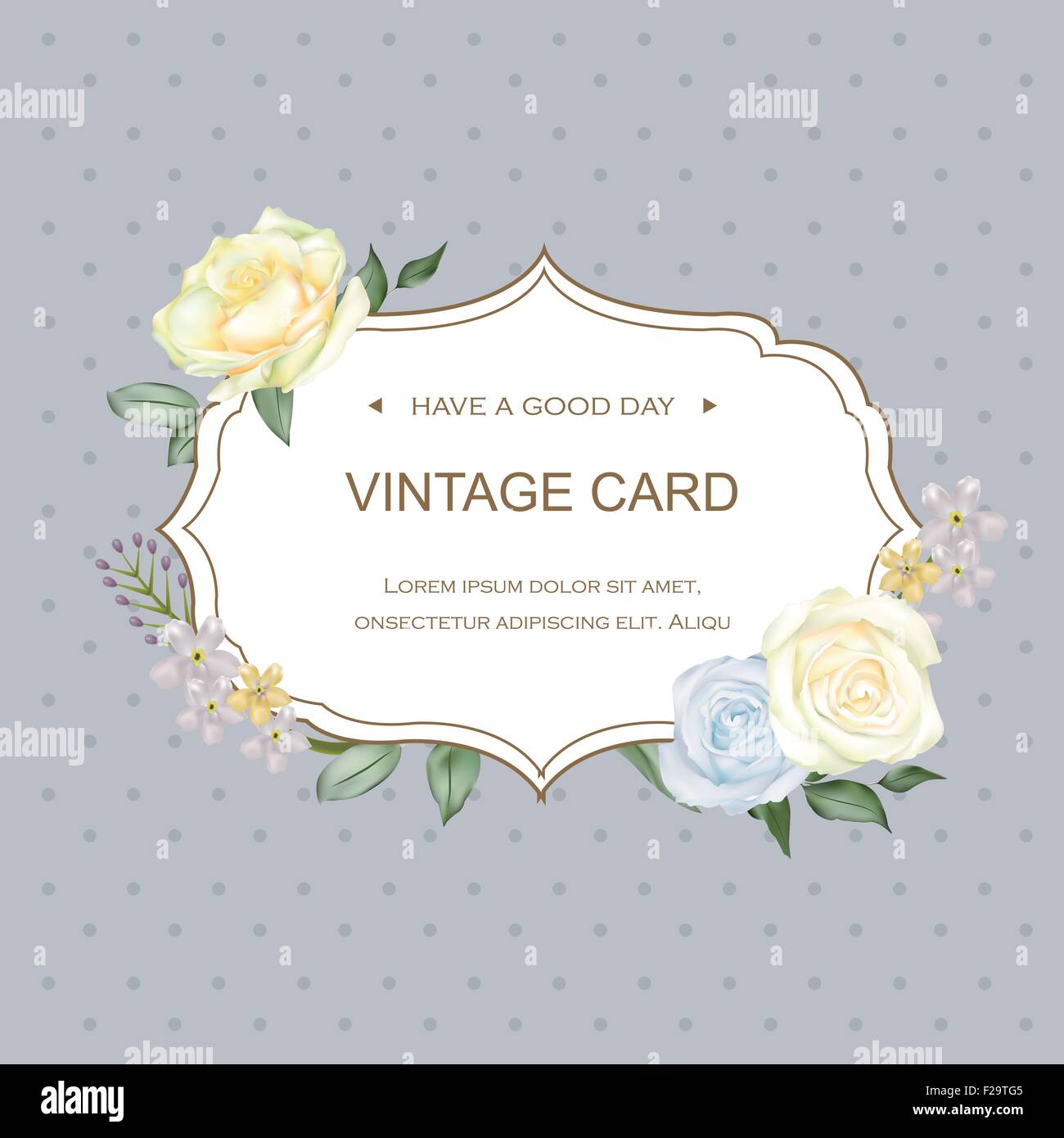 elegant greeting card template with floral elements Stock Vector Image ...