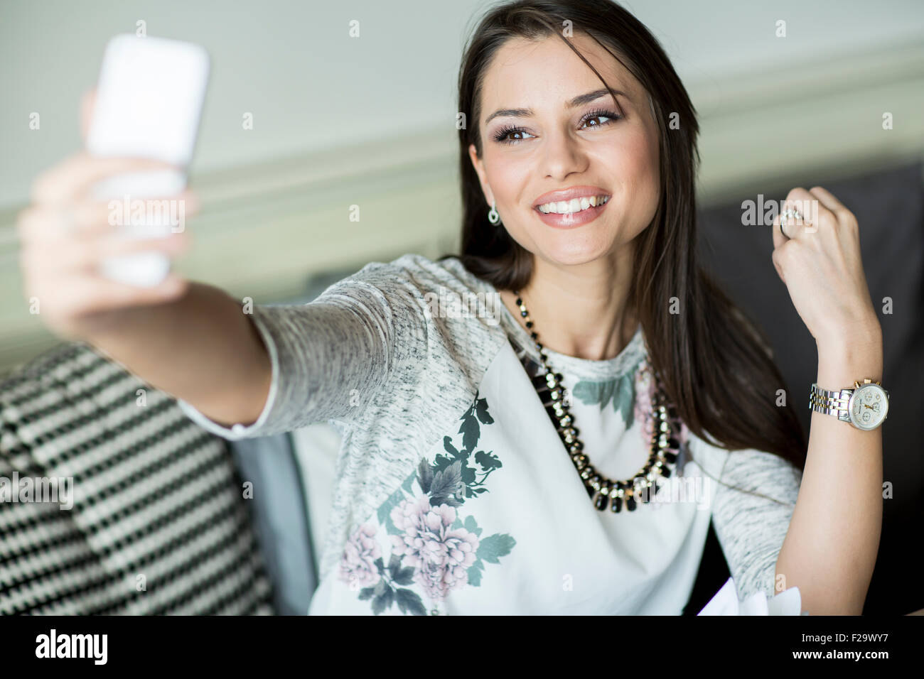Young woman taking selfie Stock Photo - Alamy