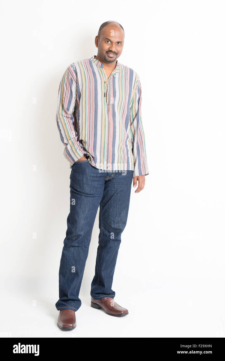 Full length confident mature Indian man 