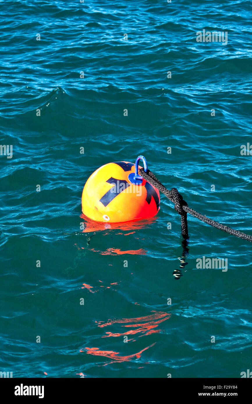 Buoy numbered on the sea Stock Photo Alamy