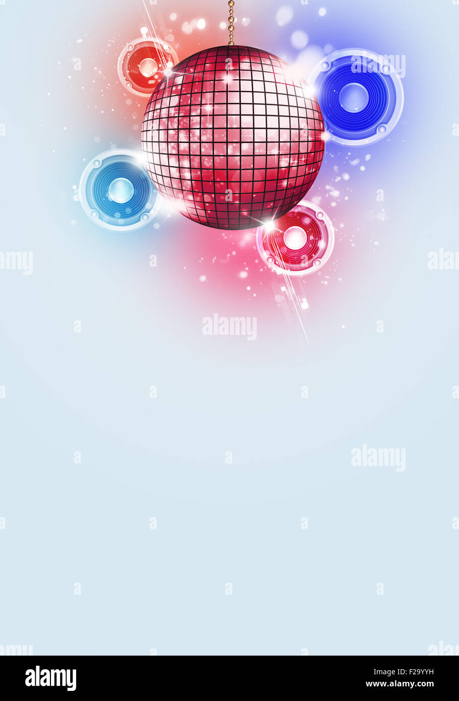 disco party music background for flyers and club posters Stock Photo