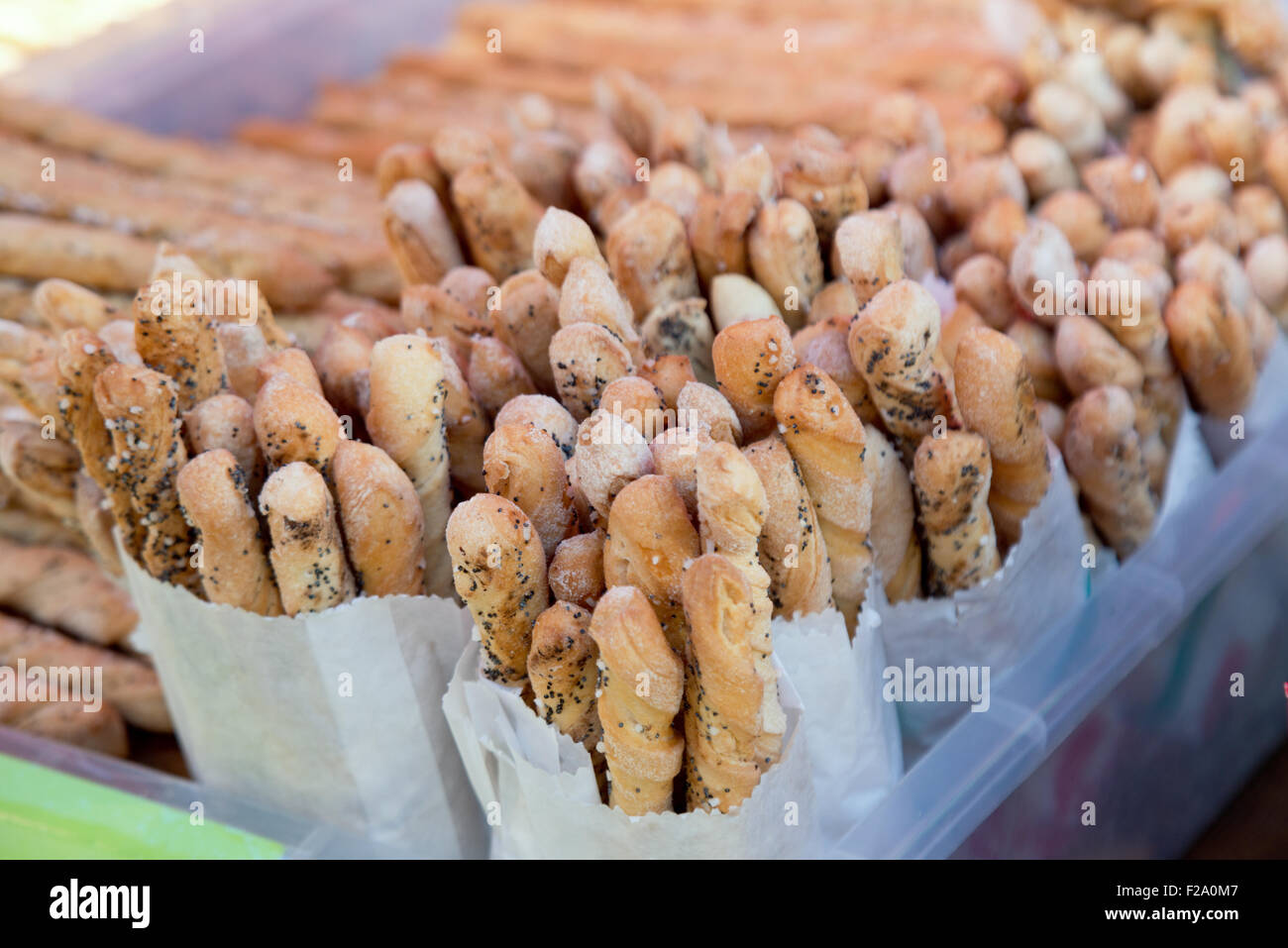 a lot of pretzels in the shop Stock Photo Alamy