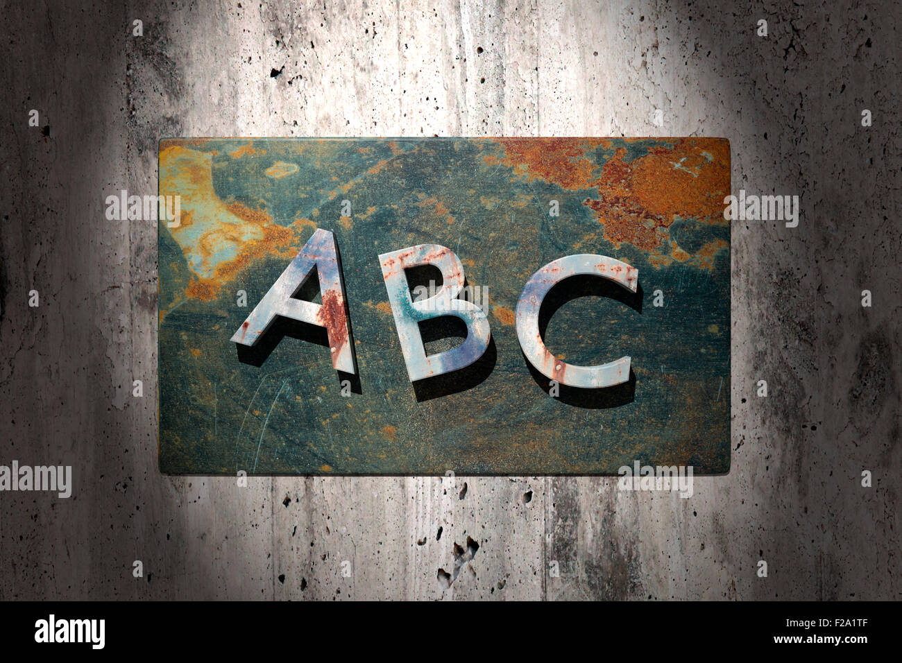 3d rendering of old and rustic abc letters Stock Photo - Alamy