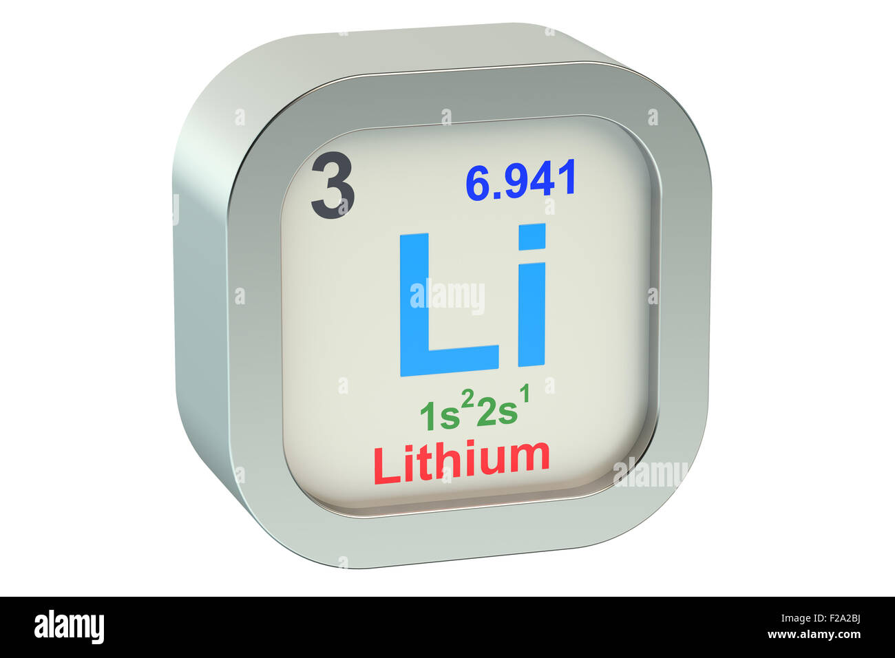 Lithium element symbol isolated on white background Stock Photo