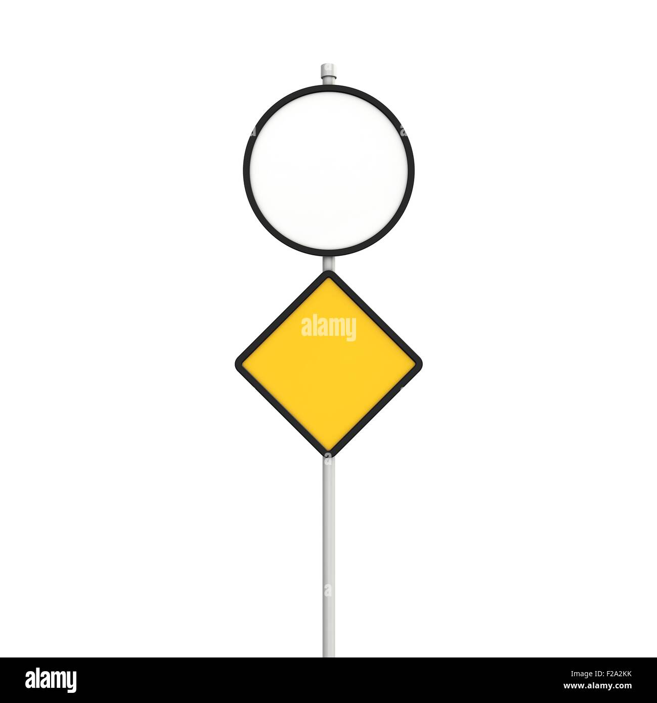 round and yellow road sign Stock Photo Alamy