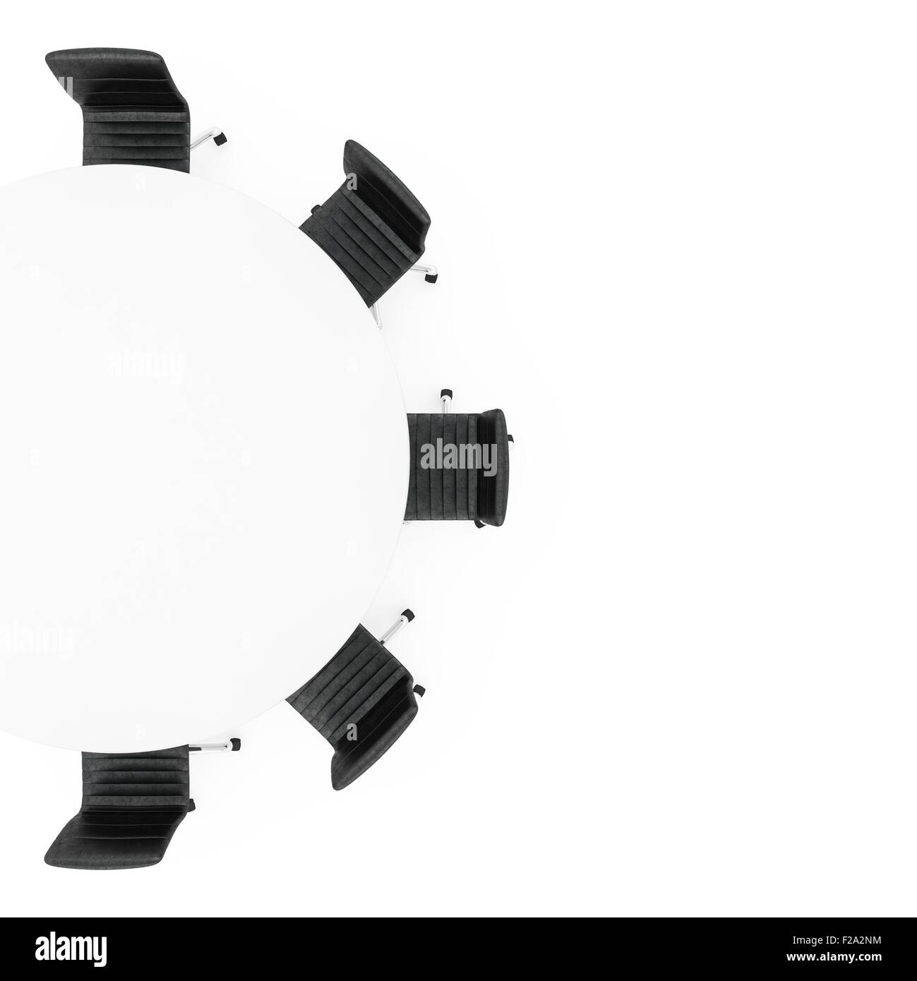 Table and black leather chairs Stock Photo Alamy