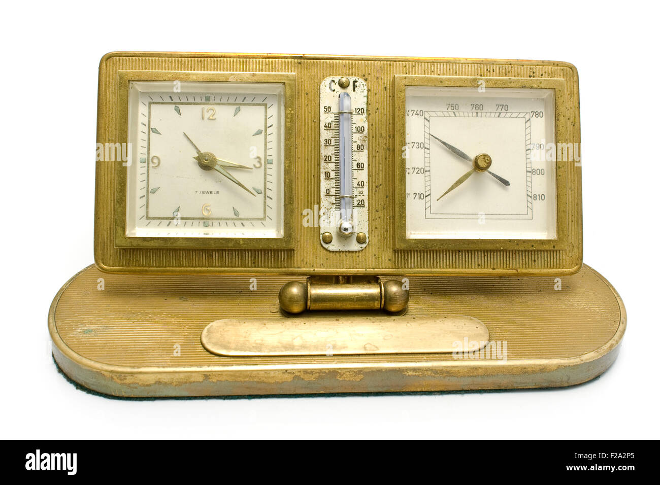 Two old clocks isolated on a white Stock Photo