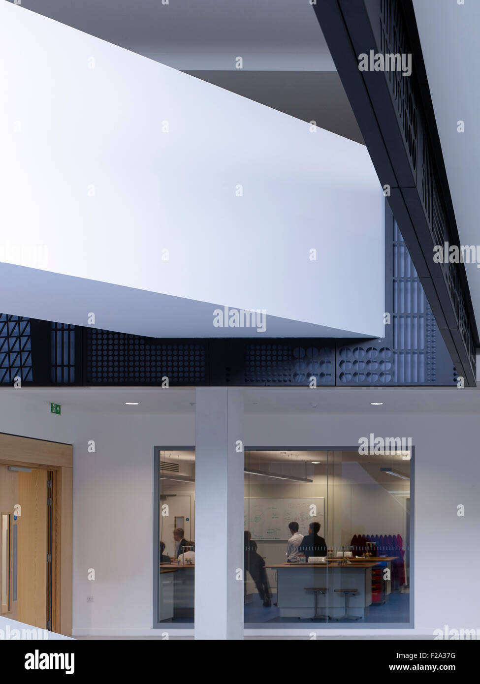 View towards laboratory in classroom wing. Uppingham School Science