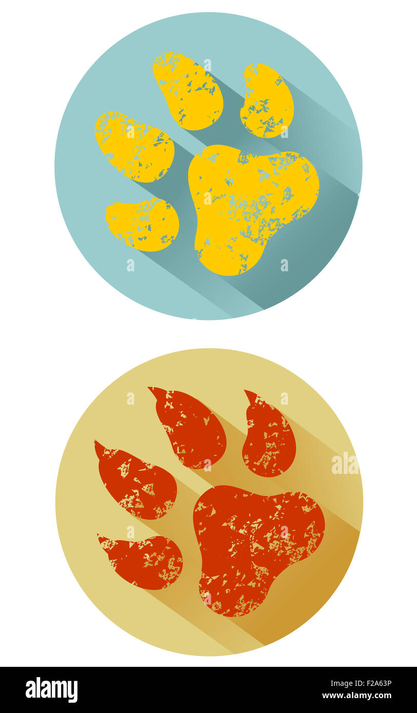 Grunge paw print vector hi-res stock photography and images - Alamy