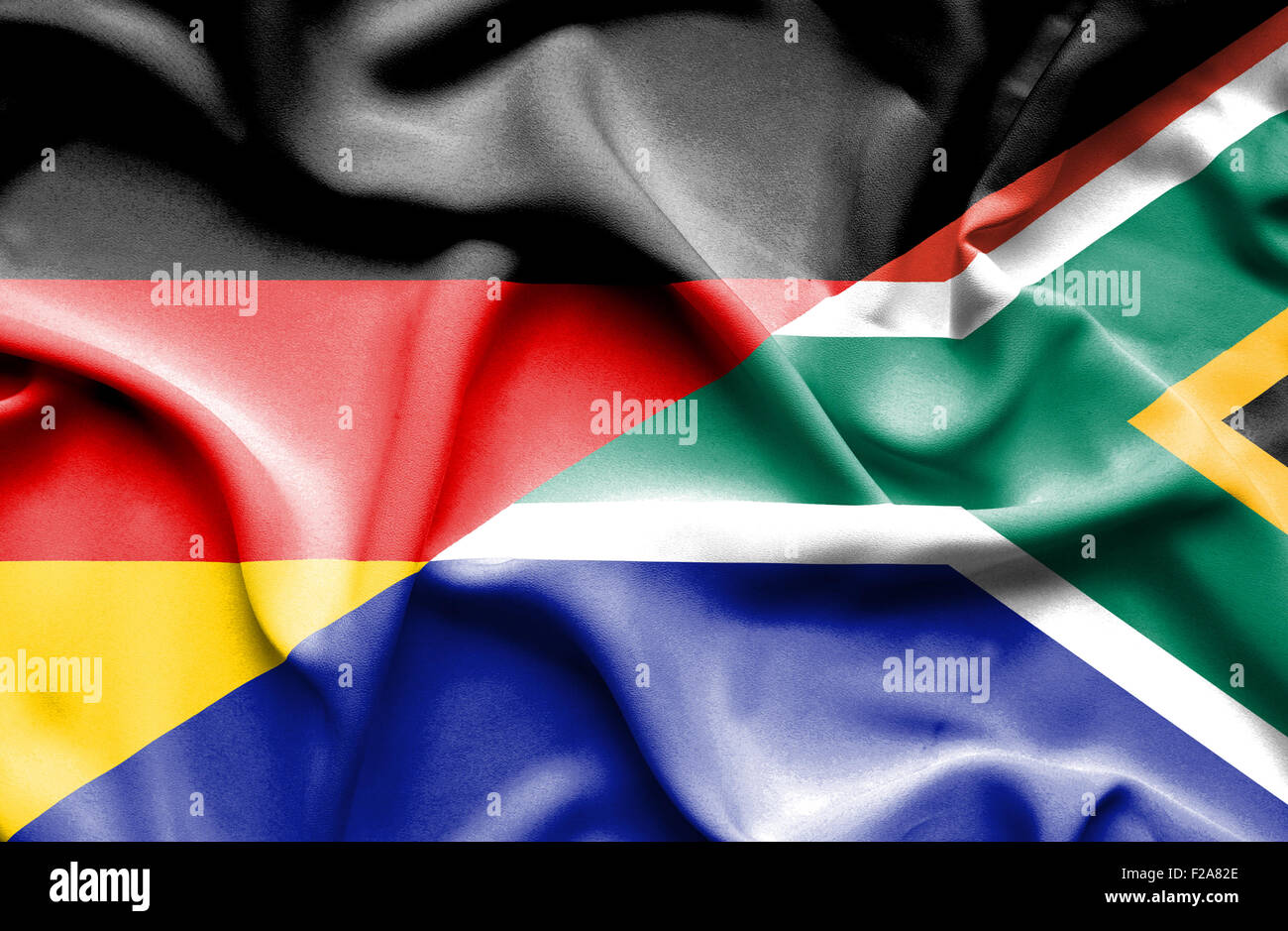 Waving flag of South Africa and Stock Photo - Alamy