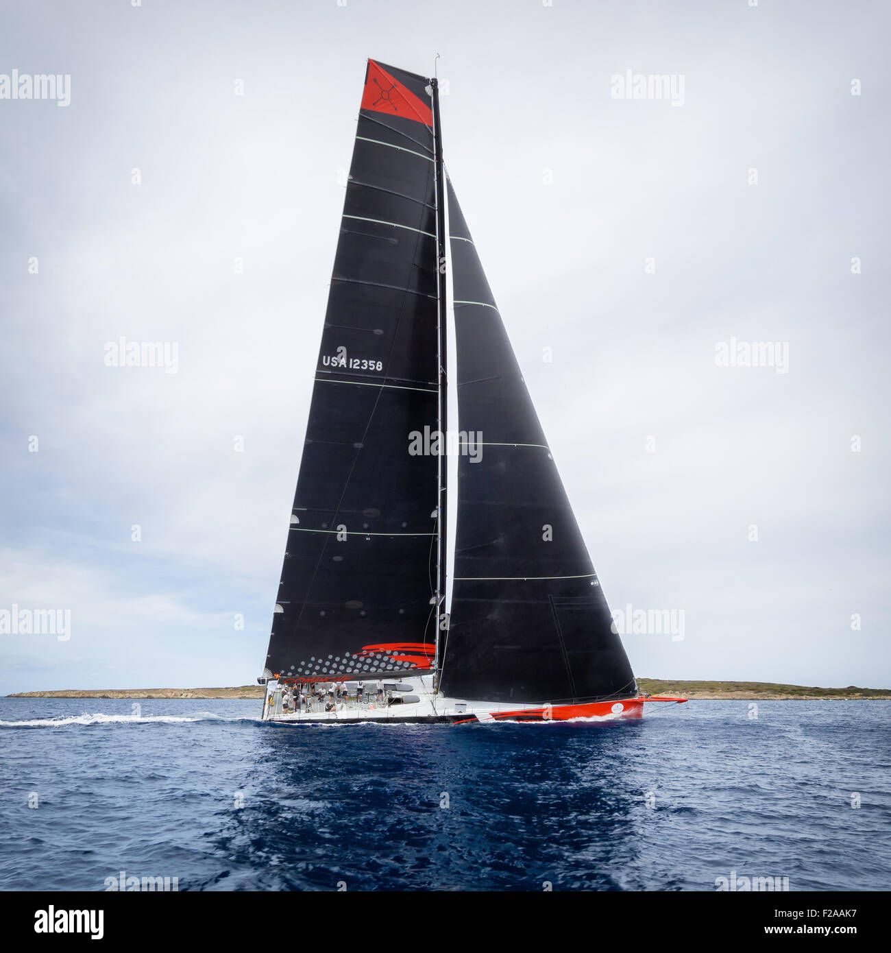 Maxi Yacht Rolex Cup 2015 sail boat race. Porto Cervo, Sardinia, Italy Stock Photo