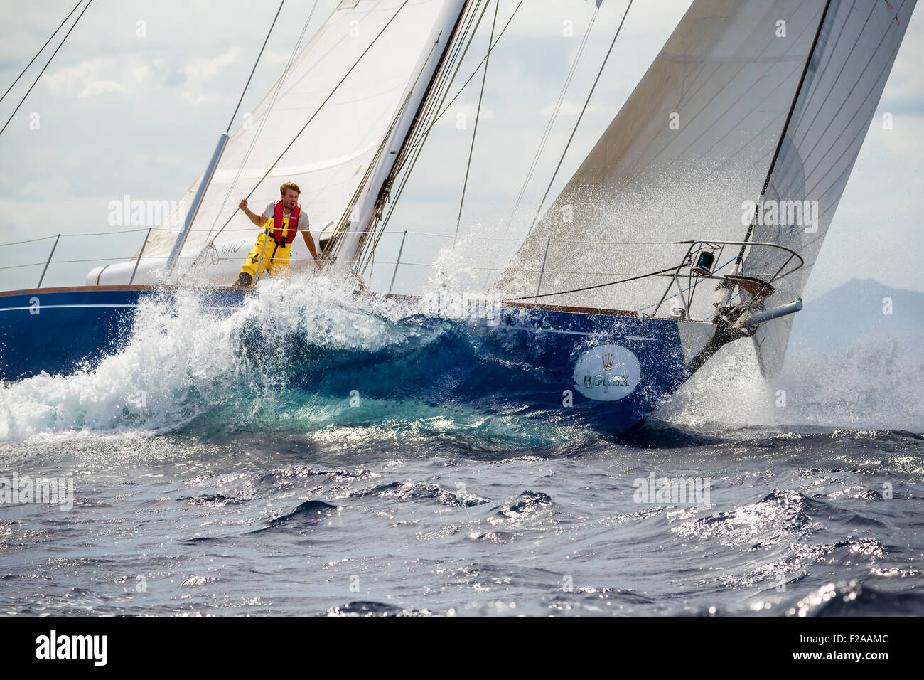 Maxi Yacht Rolex Cup 2015 sail boat regatta. Stock Photo