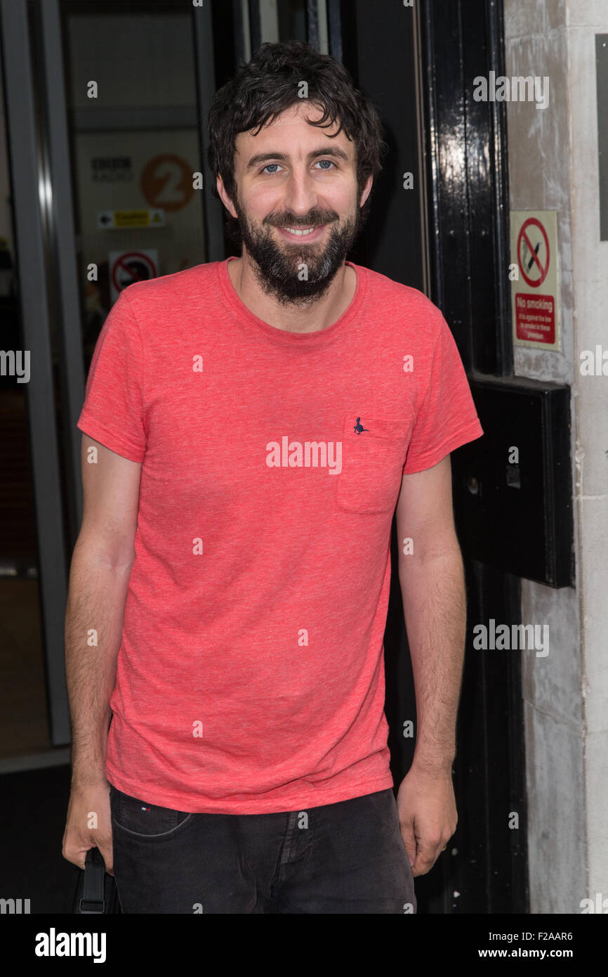 Mark Watson pictured arriving the Radio 2 studio Featuring Mark Watson