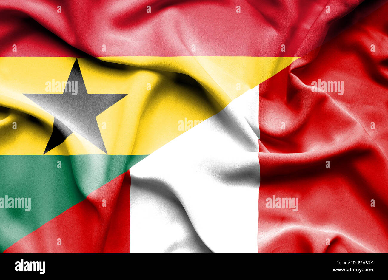 Waving flag of Peru and Ghana Stock Photo - Alamy