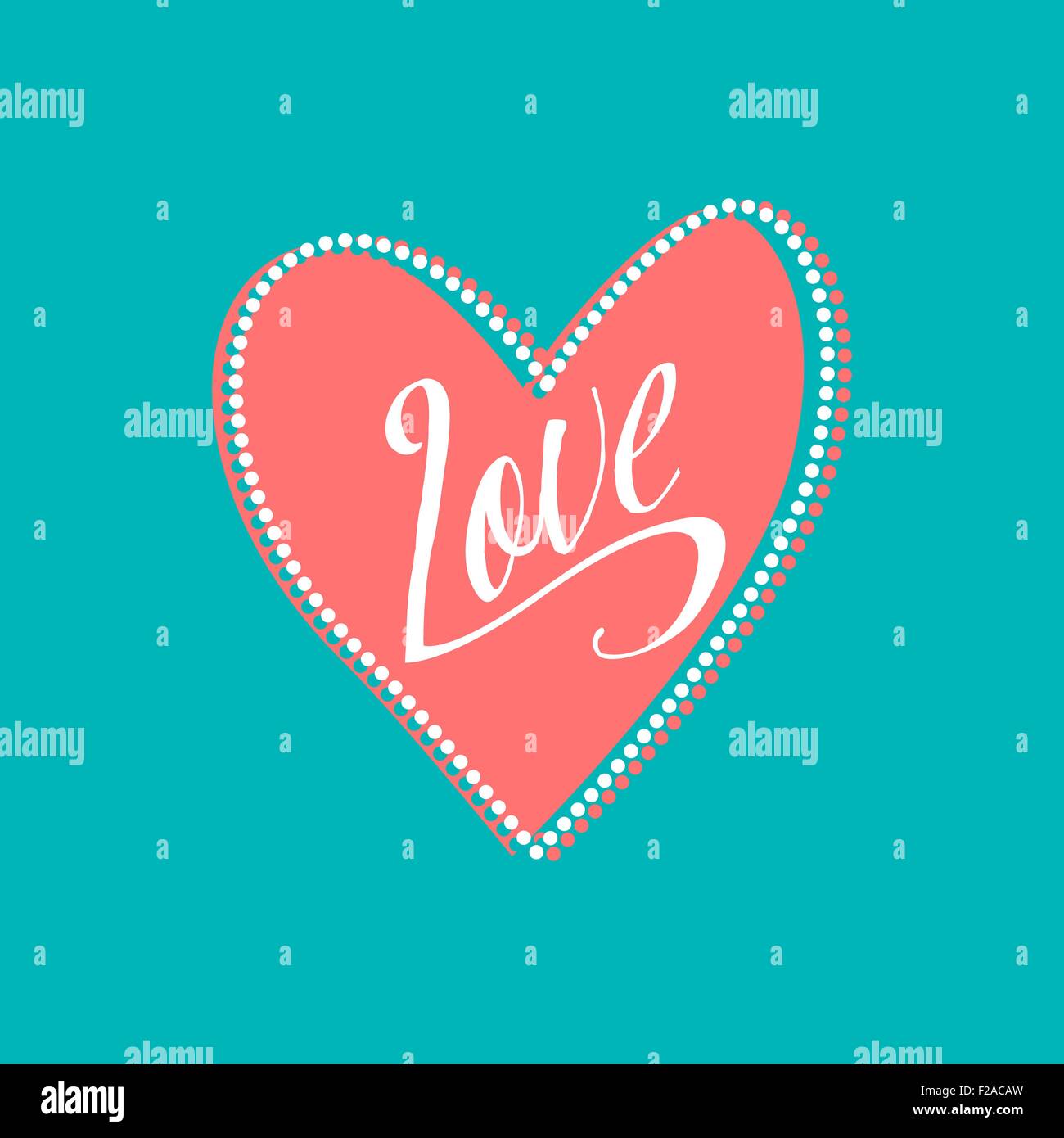 Wedding card with Love sign on turquoise background Stock Vector Image ...